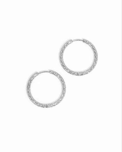 Violet Textured Hoops