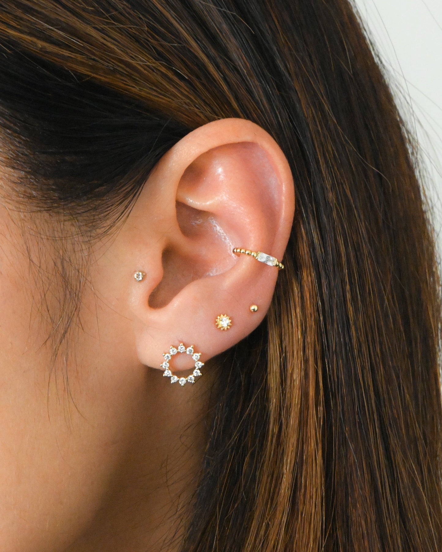 CZ Tiny Sunburst Studs