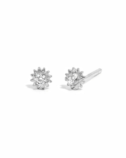 CZ Tiny Sunburst Studs
