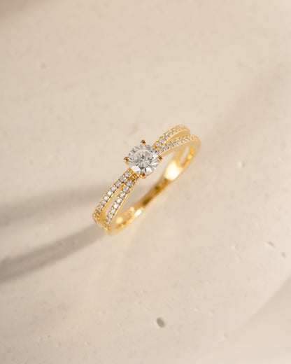 Double Shank Diamond Ring