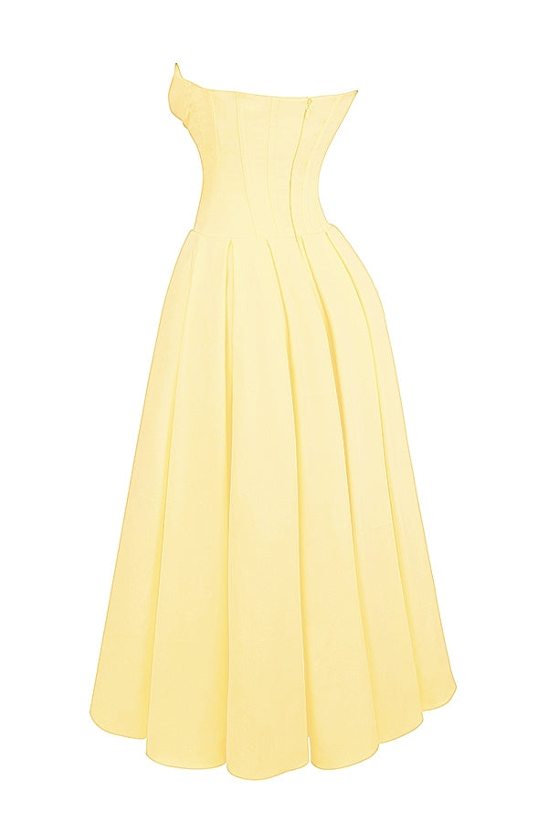 sunshine strapless tulle midi dress