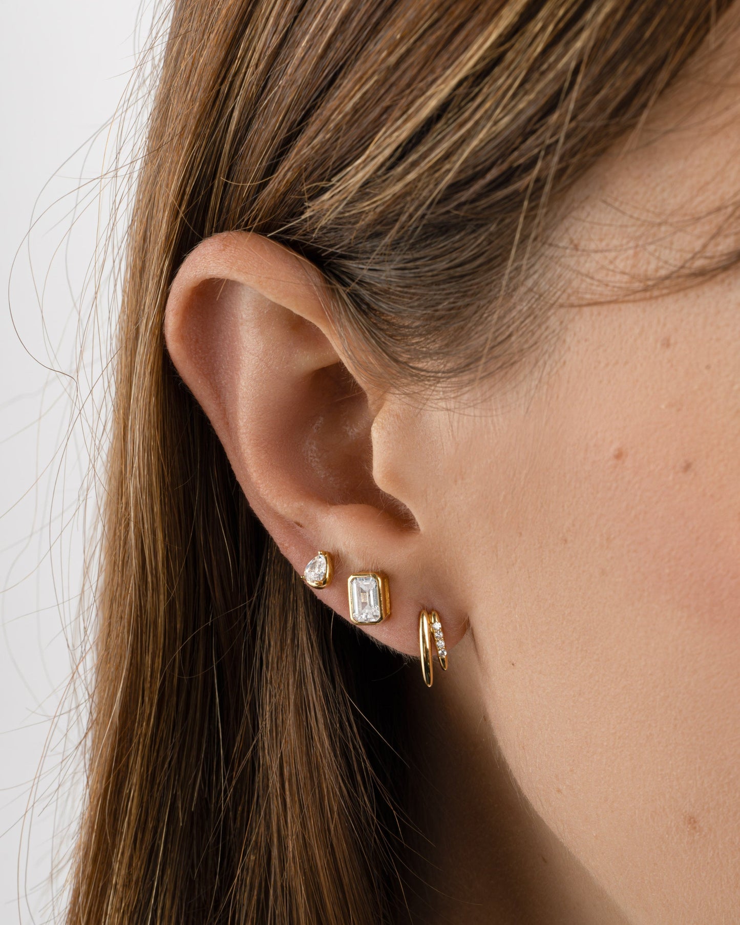 Emerald Cut Stud Earrings