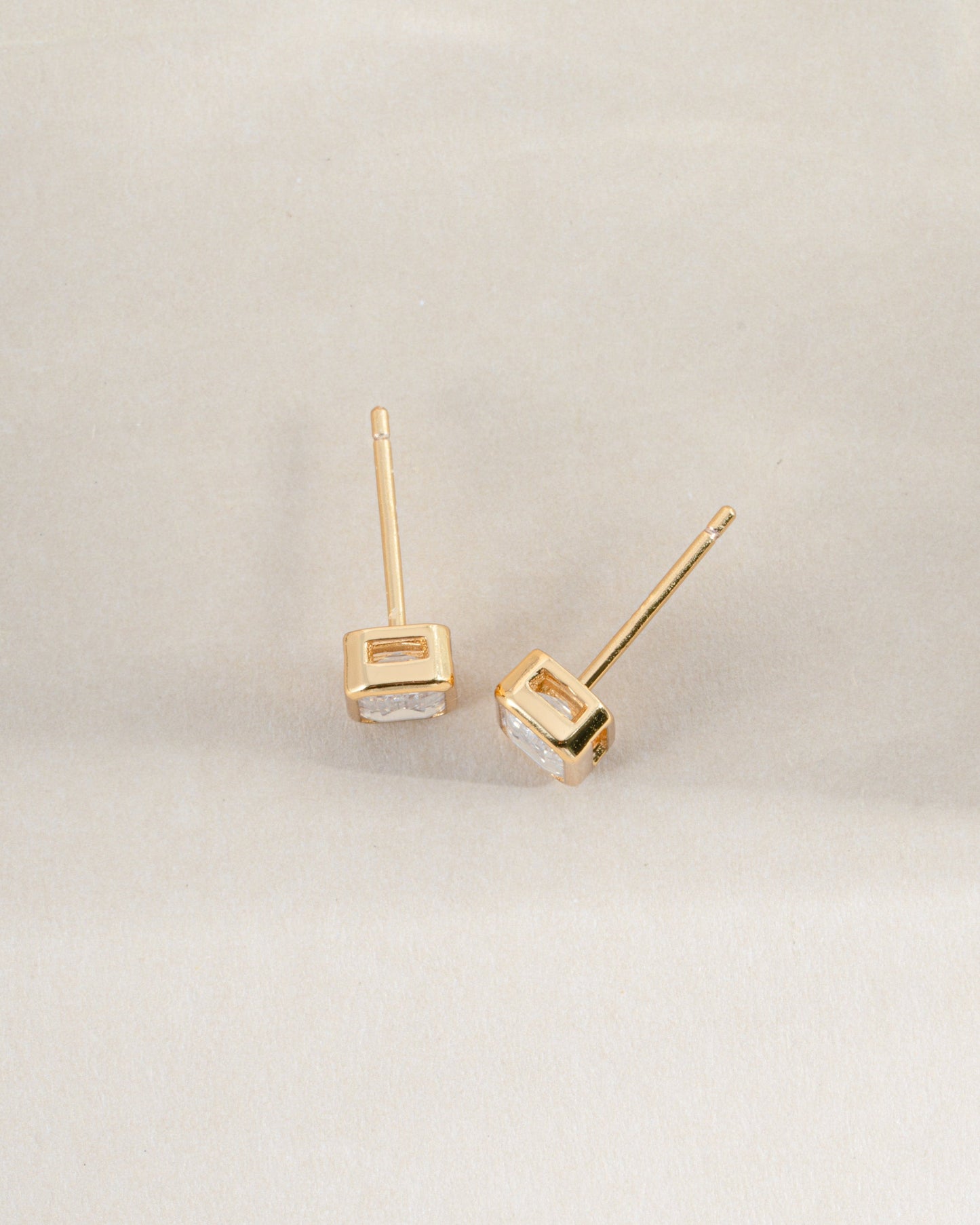 Emerald Cut Stud Earrings