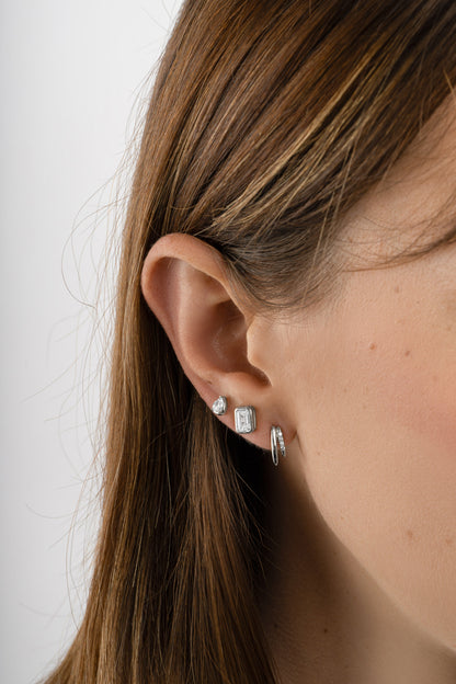Emerald Cut Stud Earrings