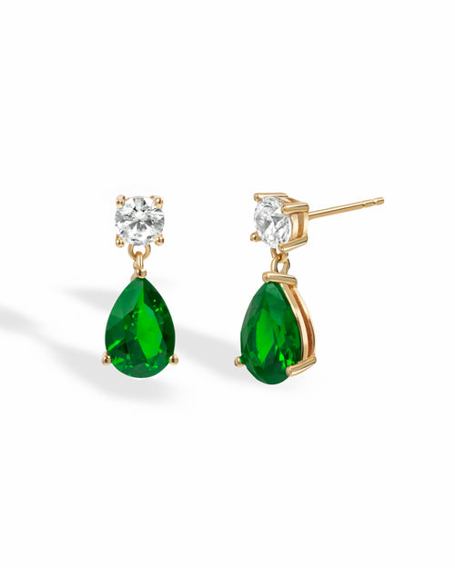 Camille Emerald Pear Drop Earrings