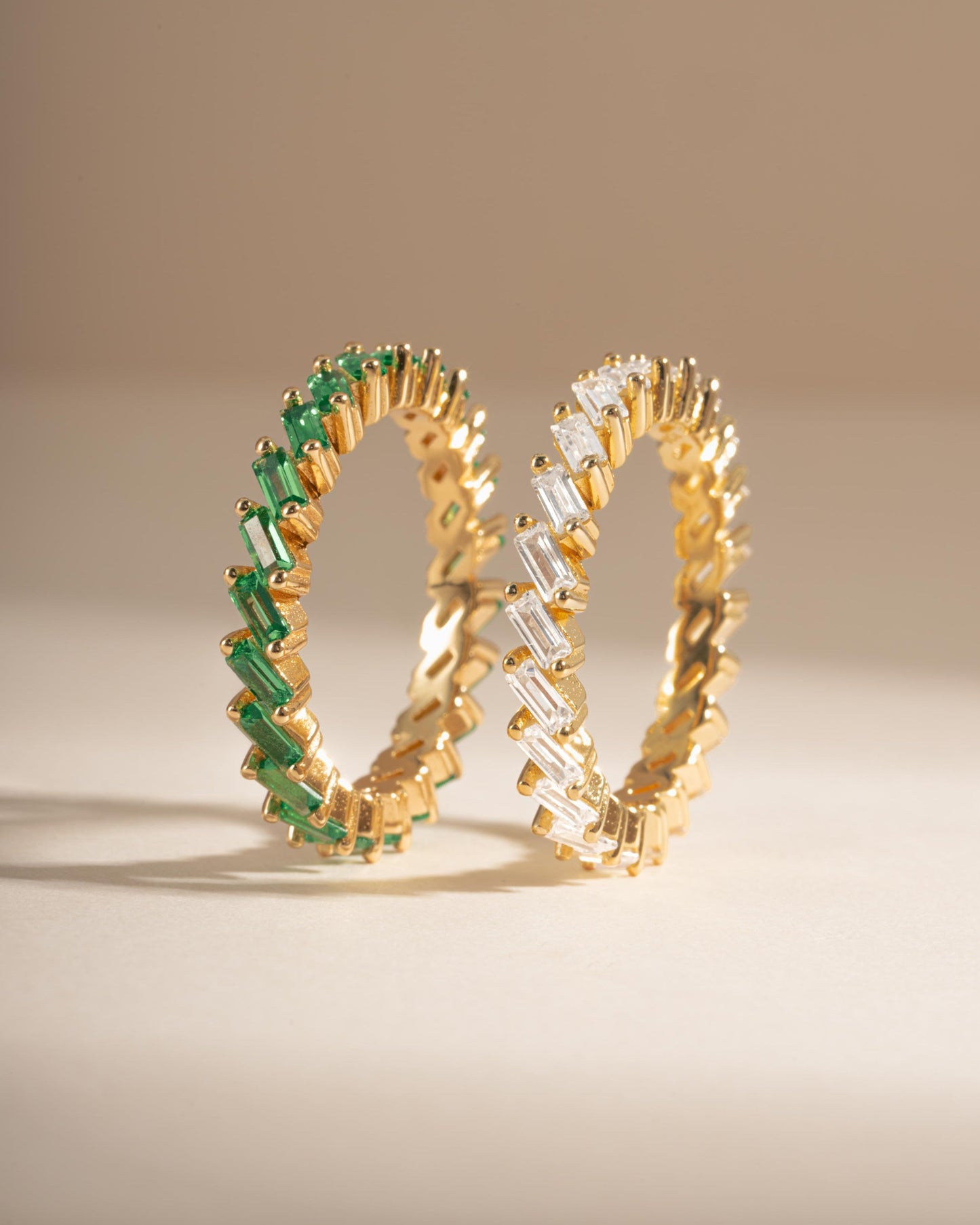 Slanted Emerald Baguette Ring