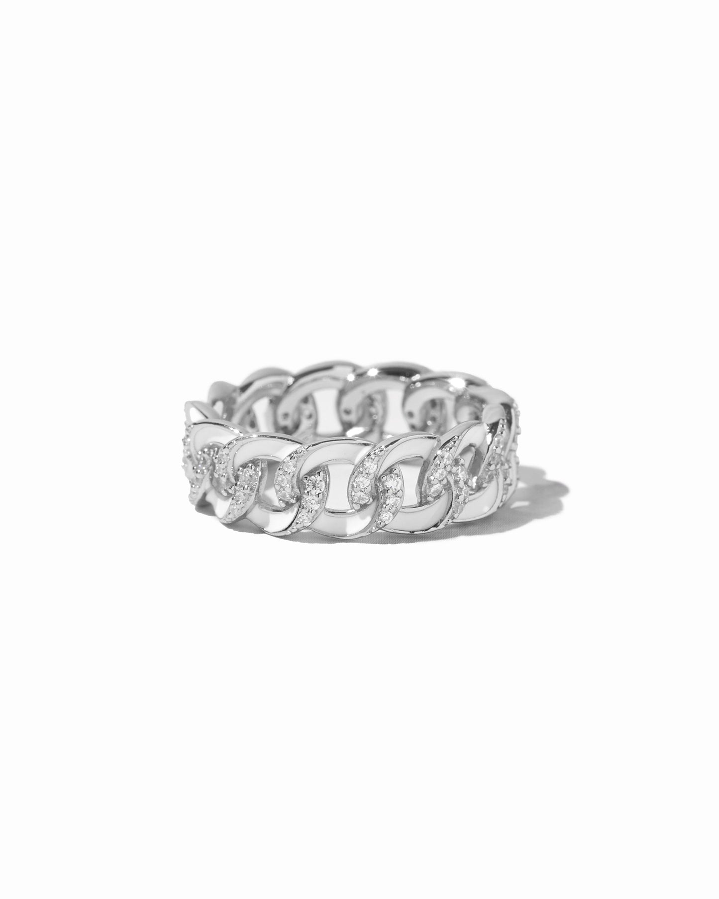 White Enamel Chain Ring