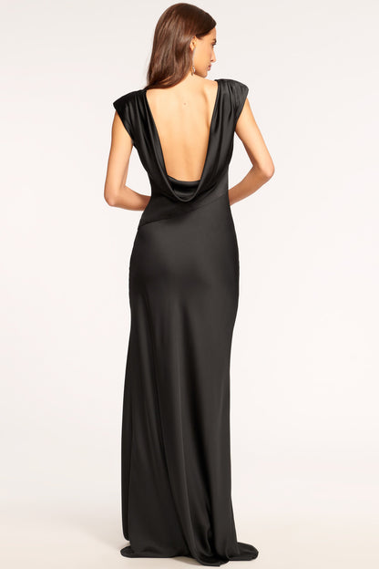 Joanna Cowl Back Gown | BLACK