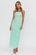 Love & Honor Textured Floral Maxi Dress Sage