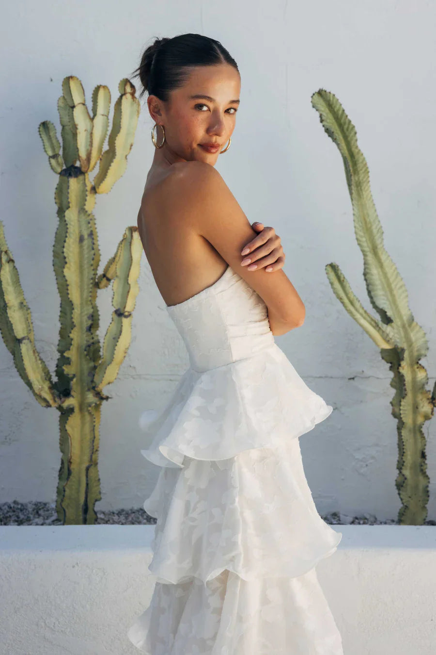 Paisley Tiered Ruffle Midi Dress