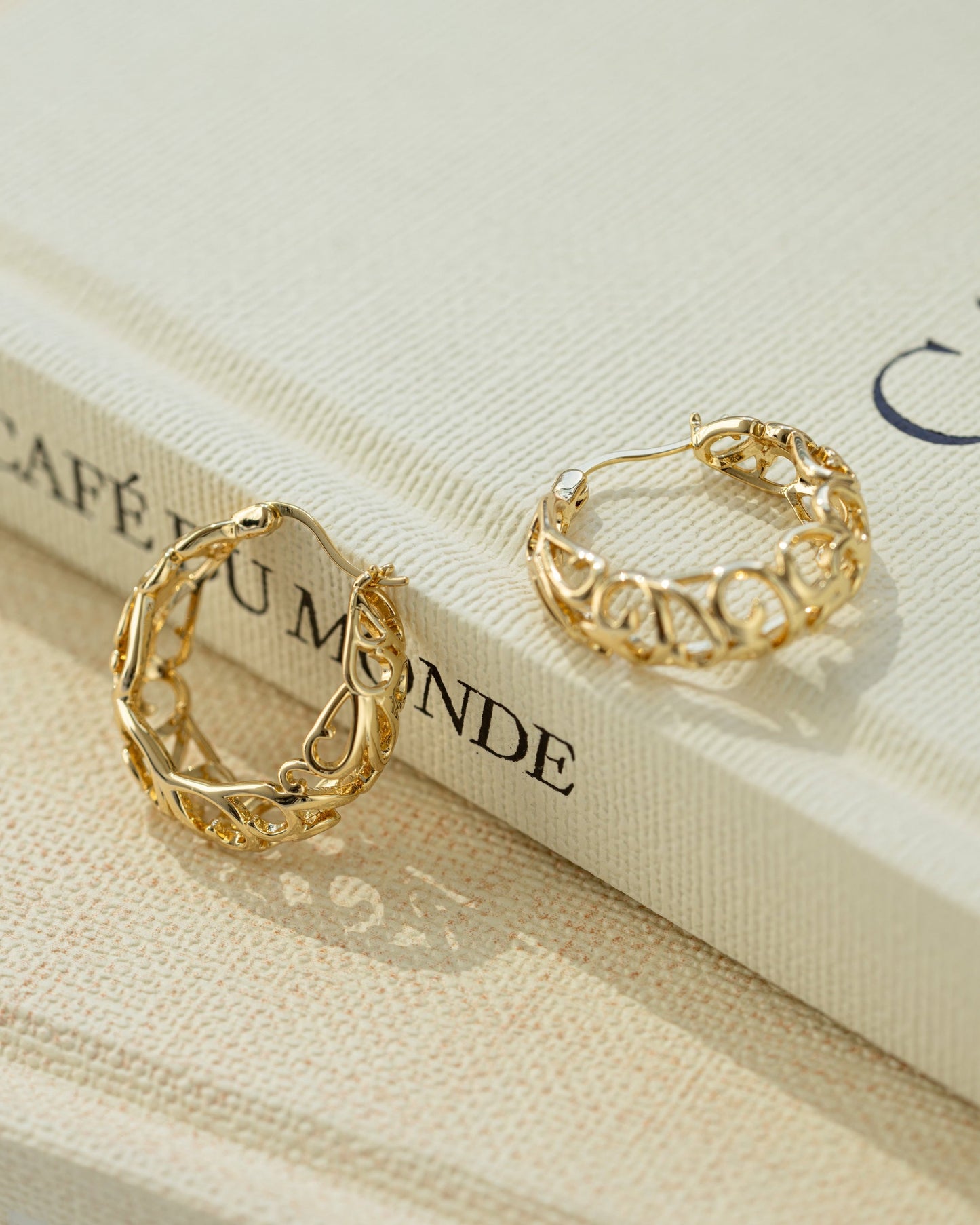 Filigree Tapered Hoops