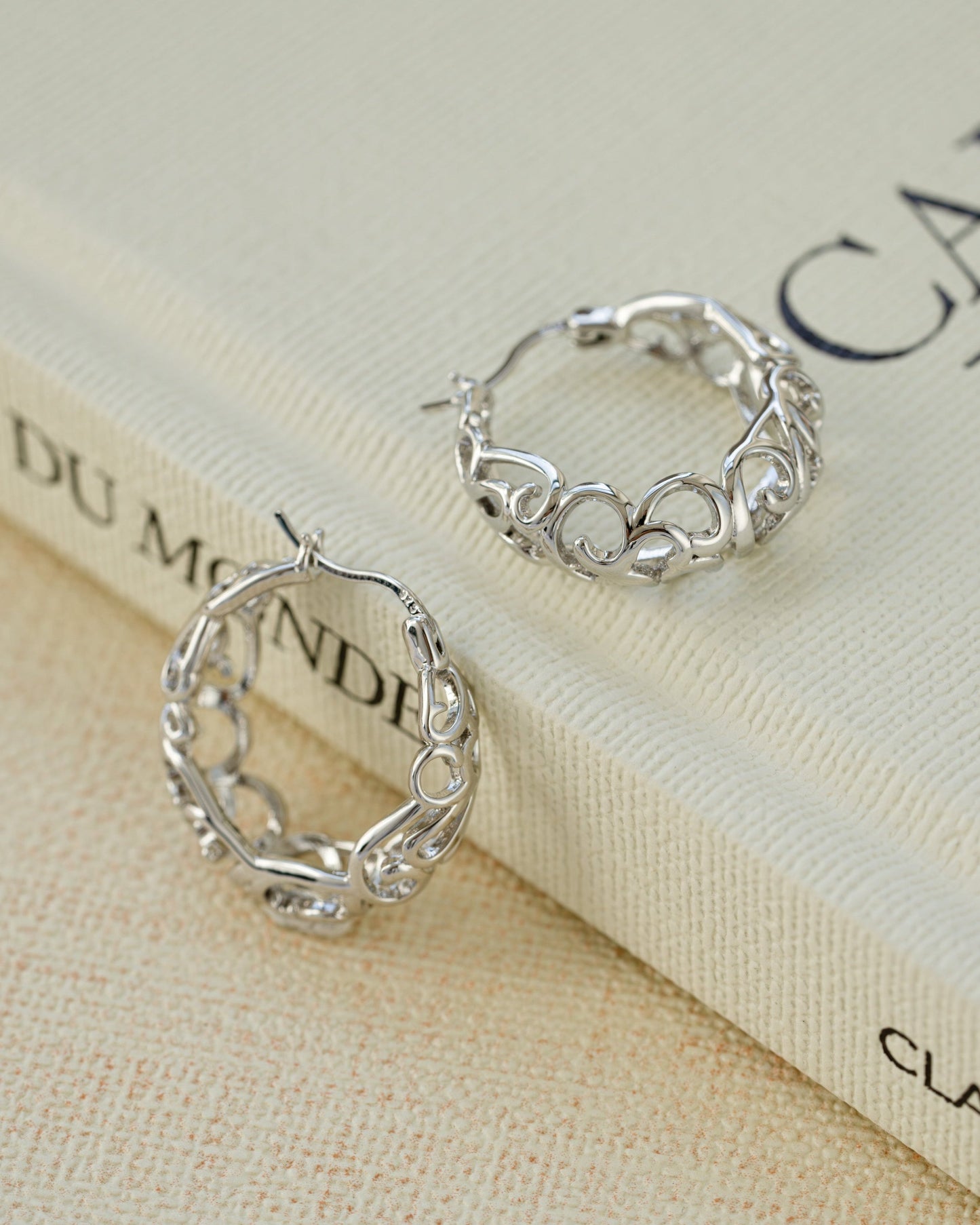 Filigree Tapered Hoops