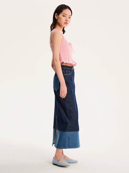 Chicago Skirt in Dark Wash