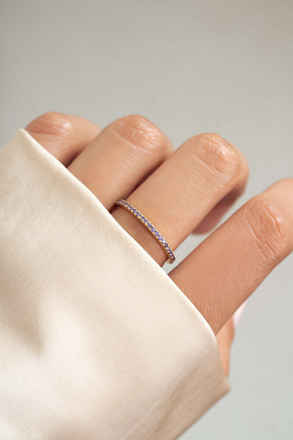 Amethyst Birthstone Eternity Ring