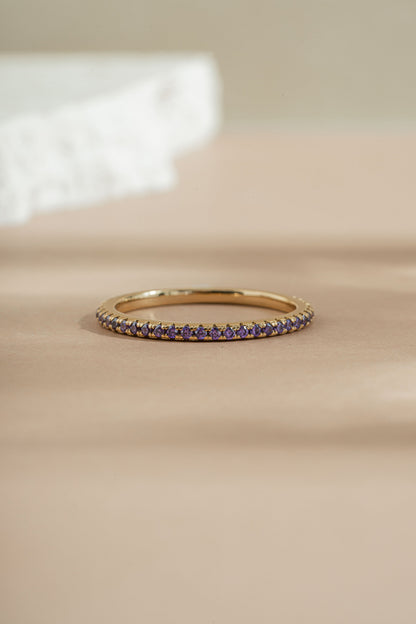 Amethyst Birthstone Eternity Ring