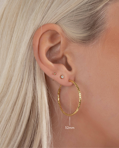 32mm Diamond Cut Hoops