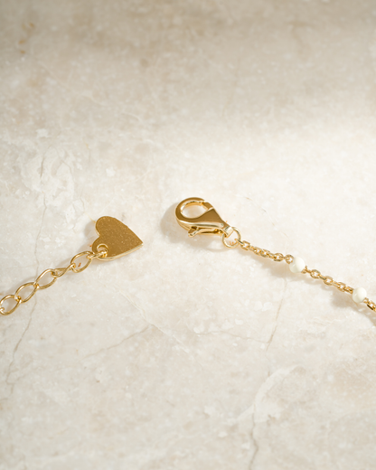 Cream Enamel Beaded Necklace