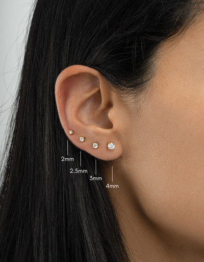 3mm Solitaire Studs