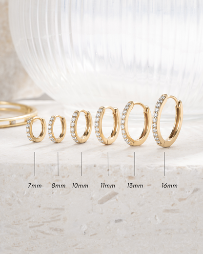 8mm Diamond Huggies (Multiple Sizes Available)