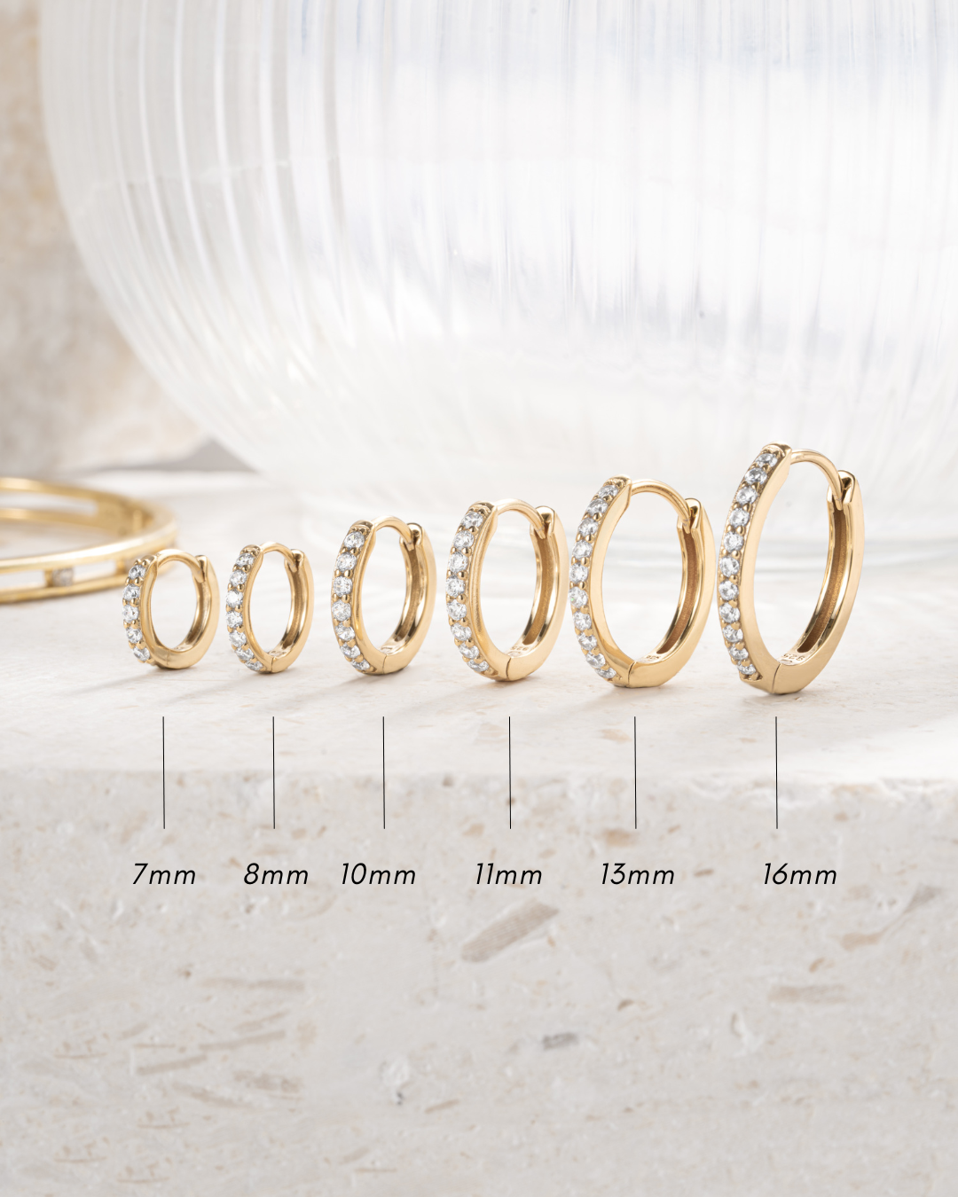 10mm Diamond Huggies (Multiple Sizes Available)