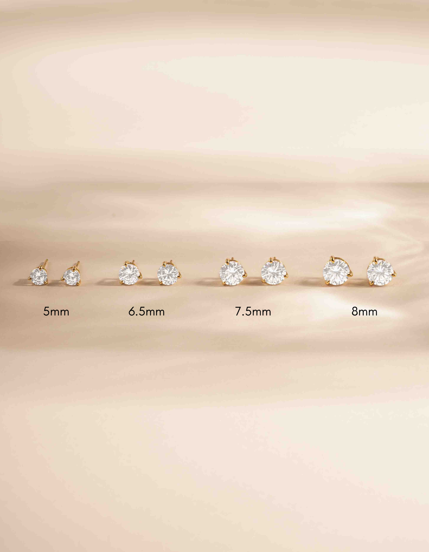 8mm Round Solitaire Stud Earrings
