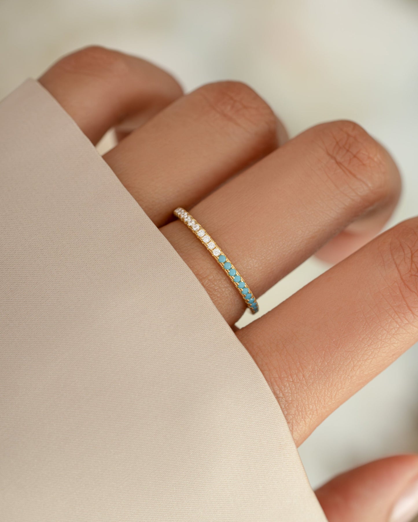 Turquoise & Diamond Eternity Ring