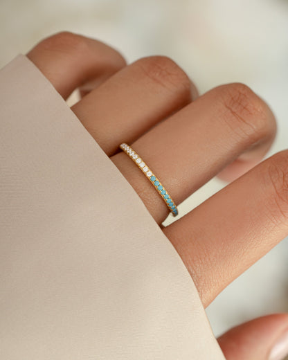 Turquoise & Diamond Eternity Ring