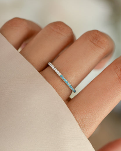 Turquoise & Diamond Eternity Ring