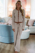 Honestly Striped Pants - Mocha and Cream