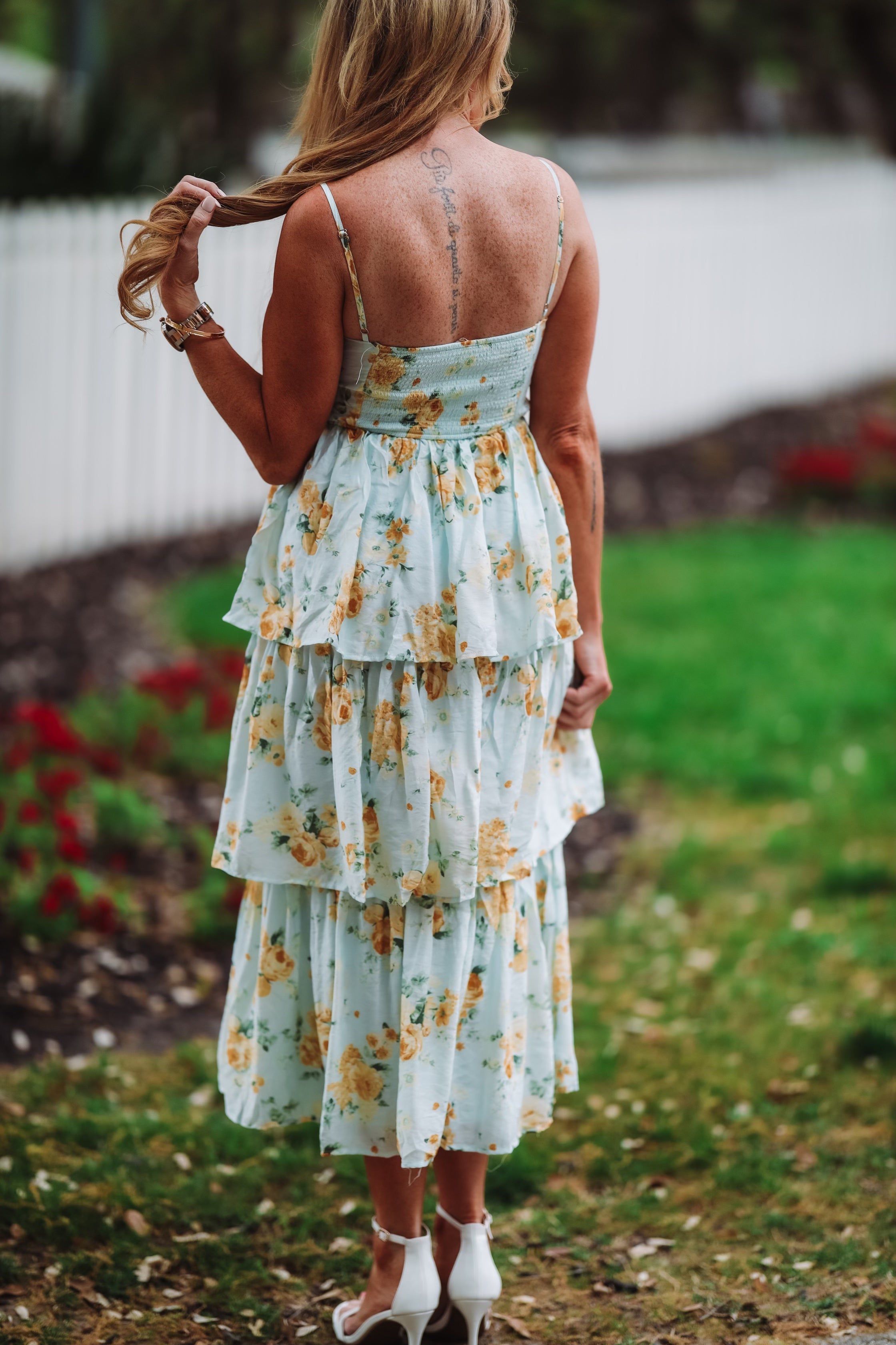 Feelings For You Midi Dress - Blue and Yellow