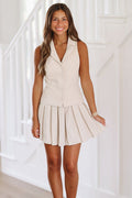 It's My Time Pleated Skirt - Taupe (FINAL SALE)