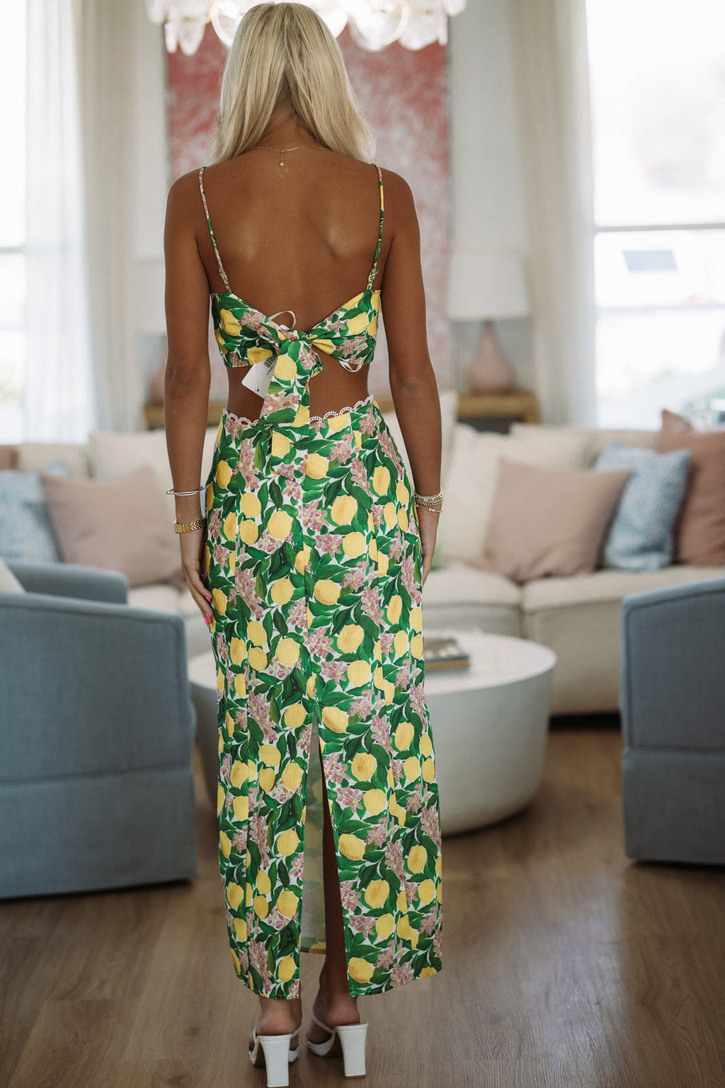 Barefoot Grove Maxi Skirt - Lemon Yellow and Green
