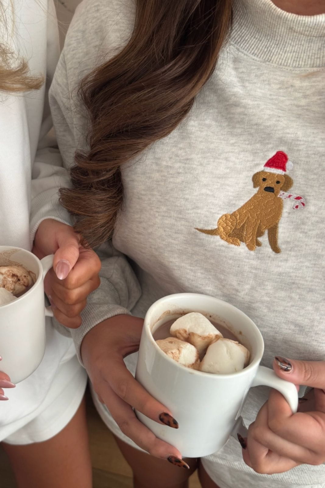 H&O Mockneck Santa Paws Pullover - Heather Grey