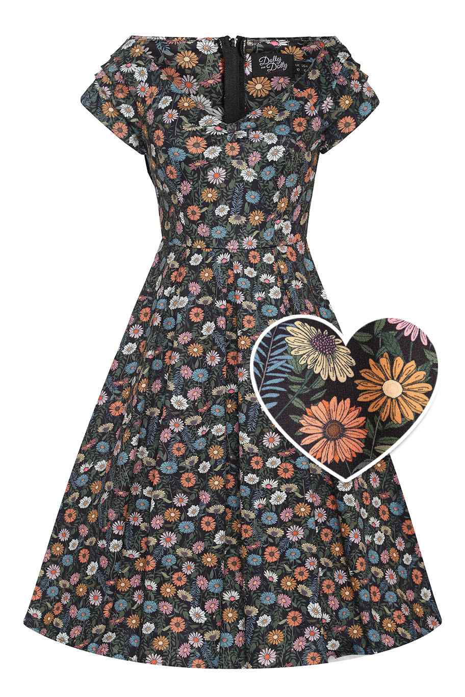 Lily Black Wildflower Off Shoulder Dress