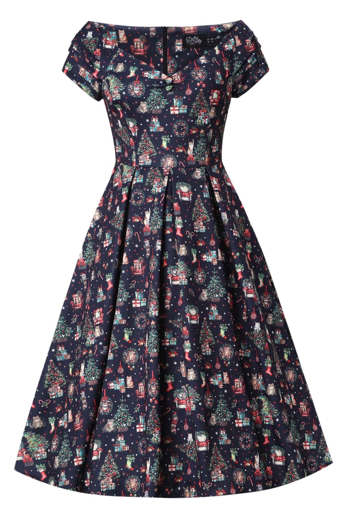 Lily Cats At Christmas Circle Dress