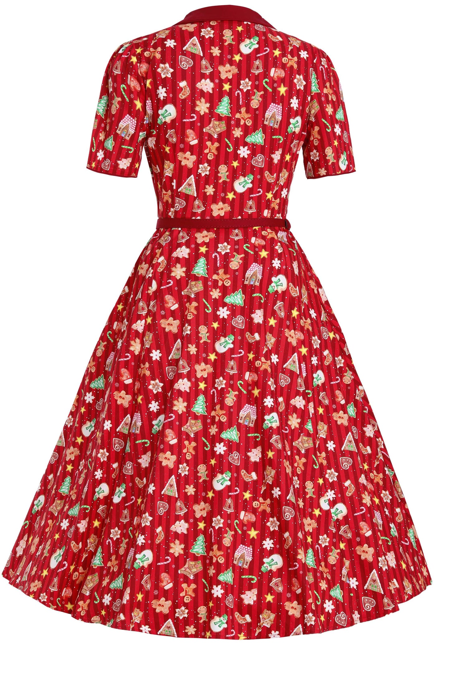 Mabel Red Christmas Gingerbread Cookie Shirt Dress