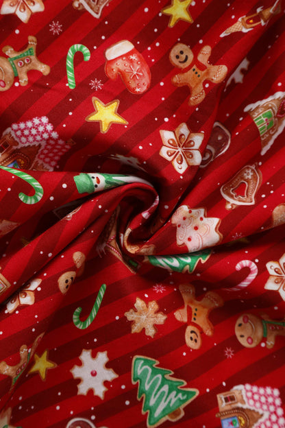 Mabel Red Christmas Gingerbread Cookie Shirt Dress