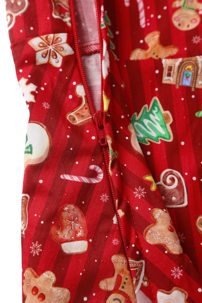 Mabel Red Christmas Gingerbread Cookie Shirt Dress