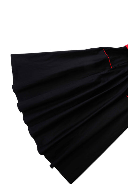 Mabel Rockabilly Midi Shirt Dress With Swallow Embroidery