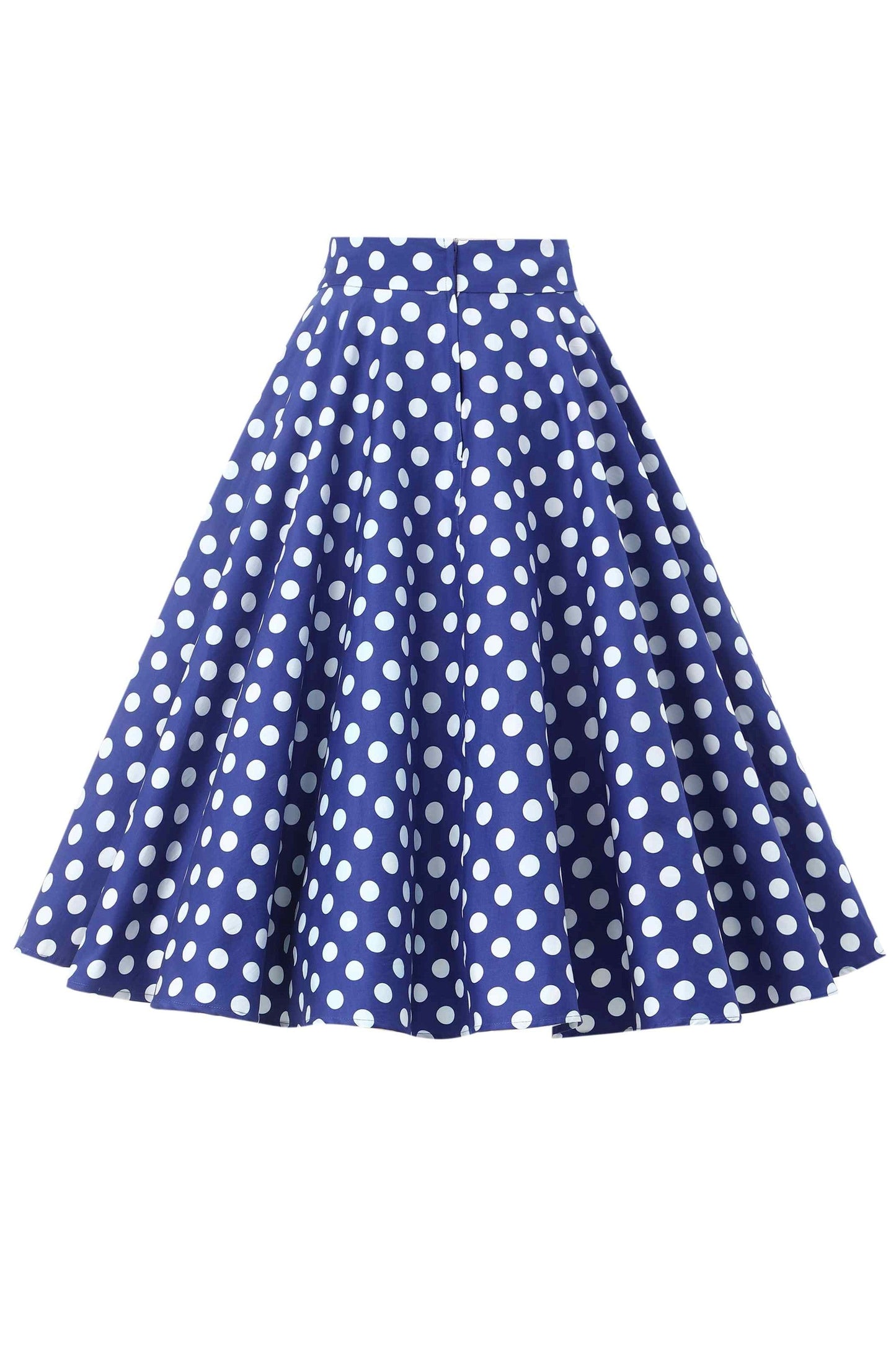 Maisie Navy Polka Dot Full Circle Midi Skirt