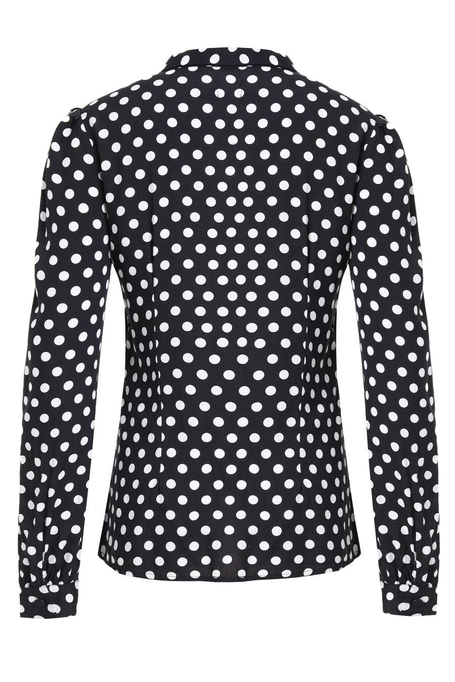 Margaret Polka Dot Long Sleeved Blouse In Black