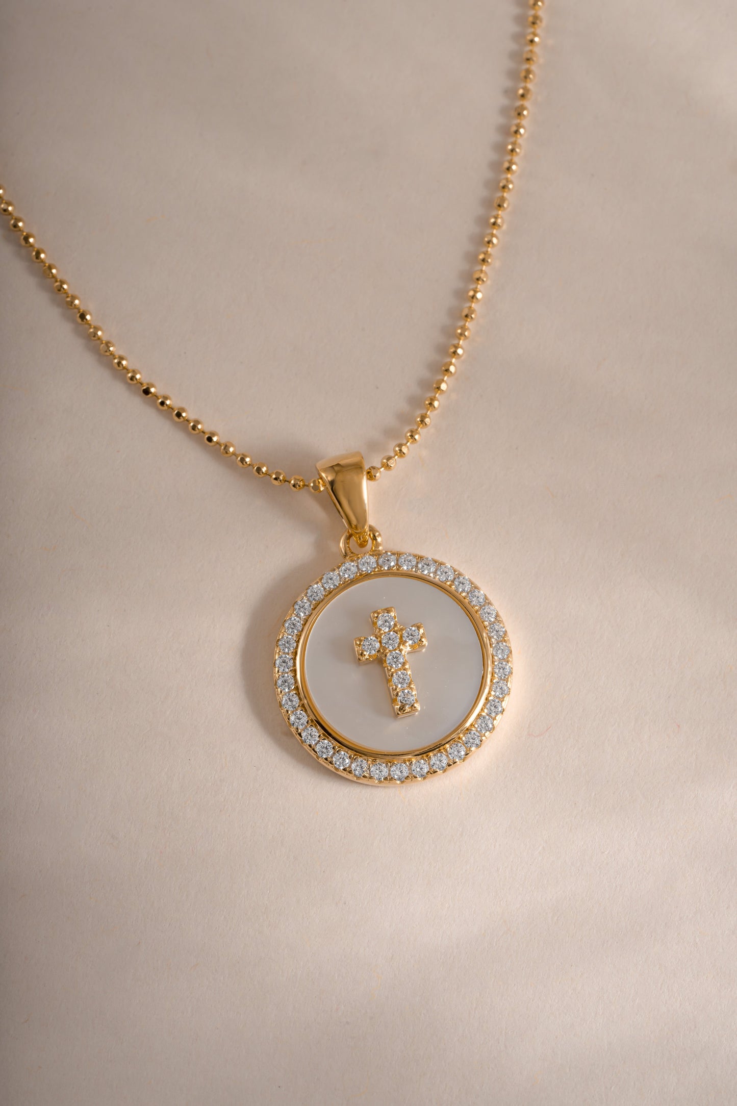 Mother of Pearl Cross Necklace