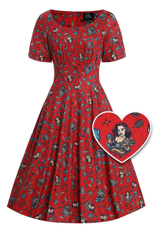 Brenda Nautical Sailor 50s Style Dress