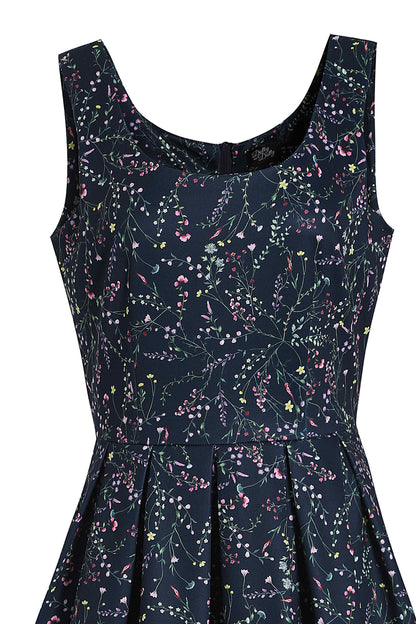 Amanda Navy Blue Meadow Dress