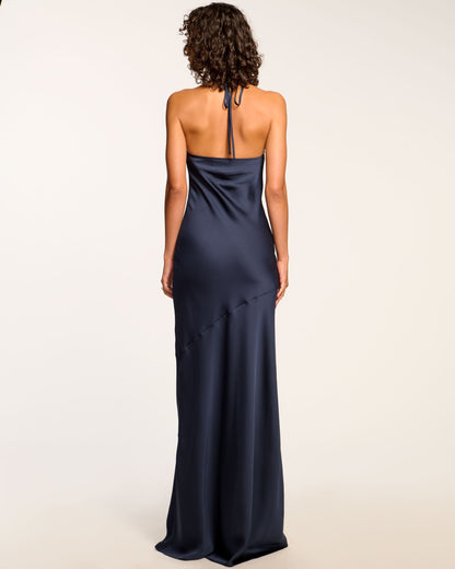 Haleigh Cowl Neck Halter Gown