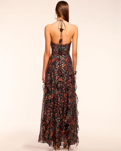 Idella Ruffle Halter Gown