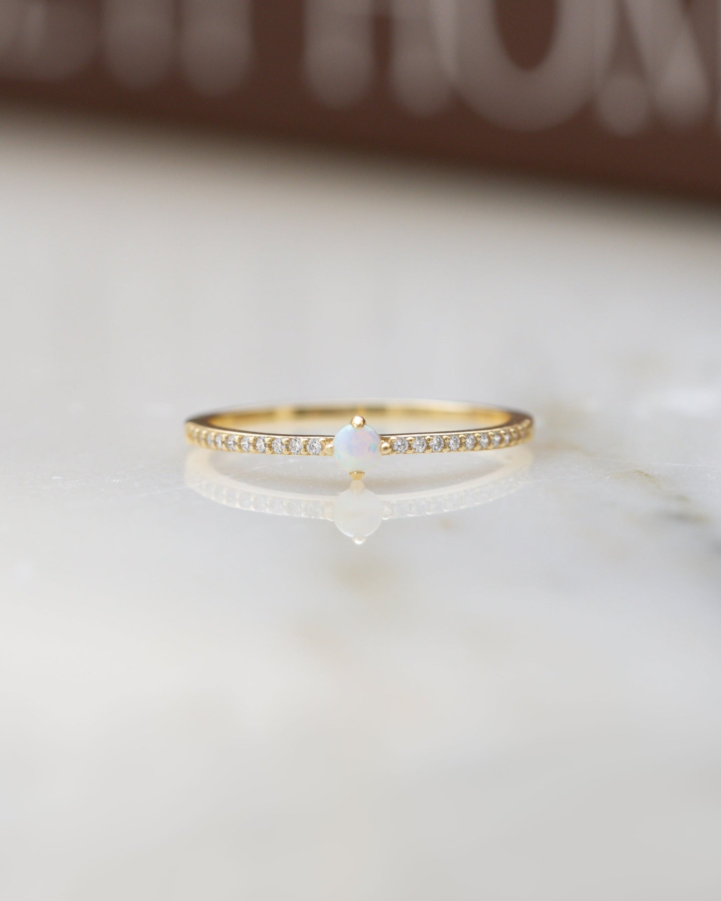 Solitaire Opal Ring