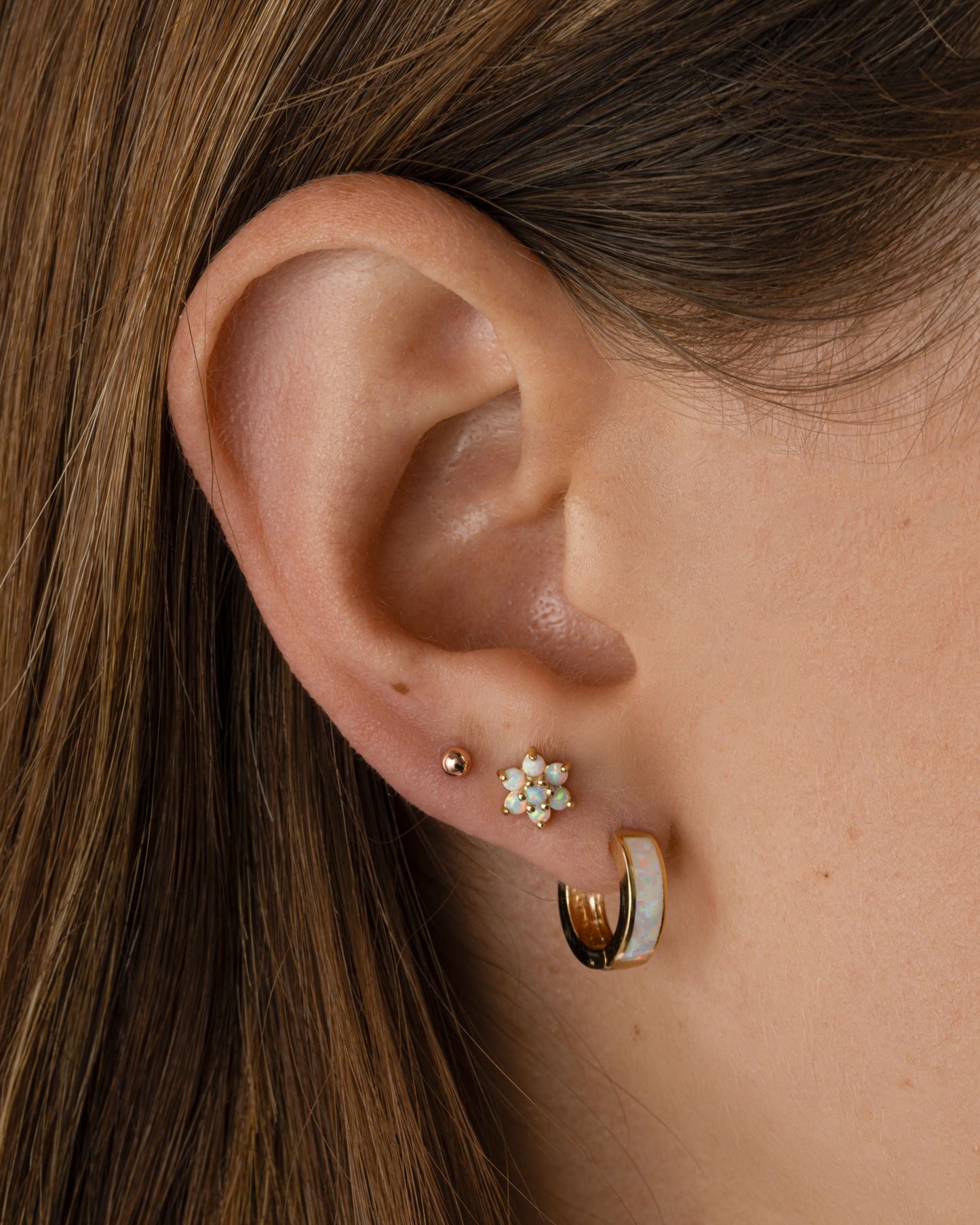 Opal Flower Studs