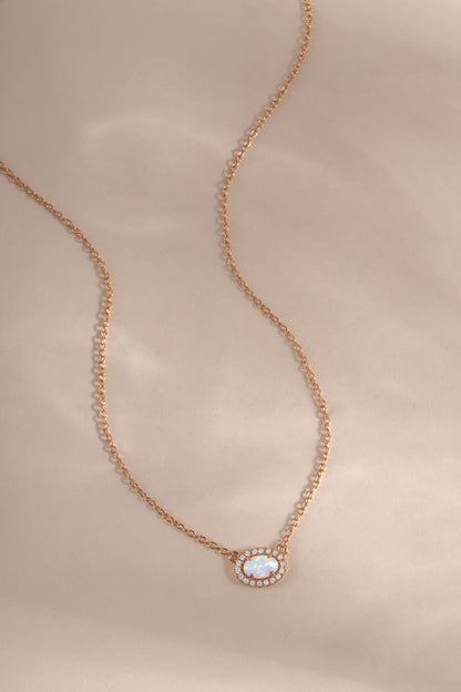 Opal Halo Necklace