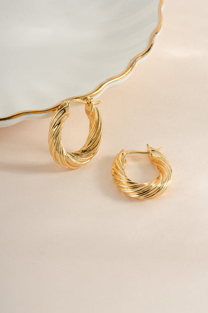 Oval Textured Hoops